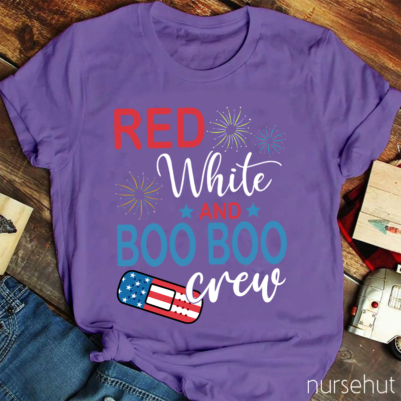 Independence Day Red White And Boo Boo Nurse T-Shirt
