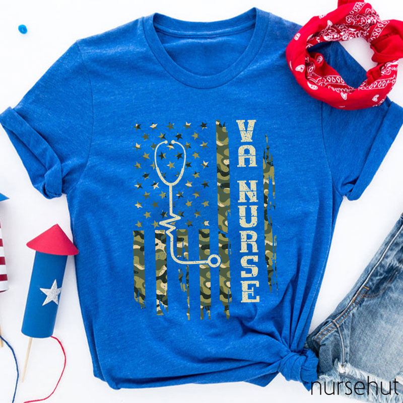 Camouflage Flag VA Nurse T-Shirt