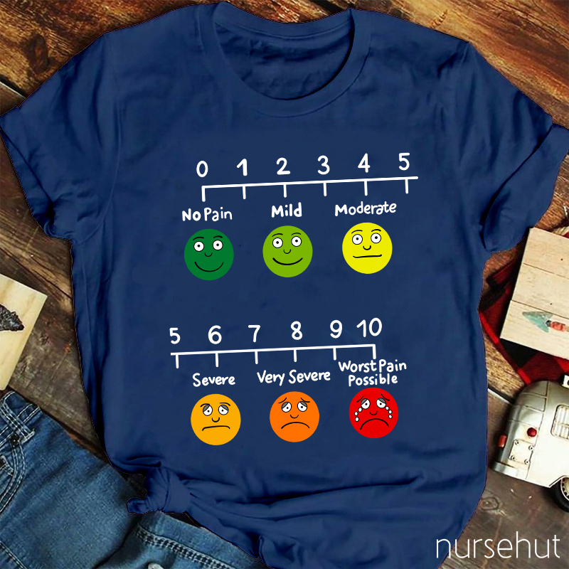 Pain Index No Pain Mild Moderate Severe Nurse T-Shirt