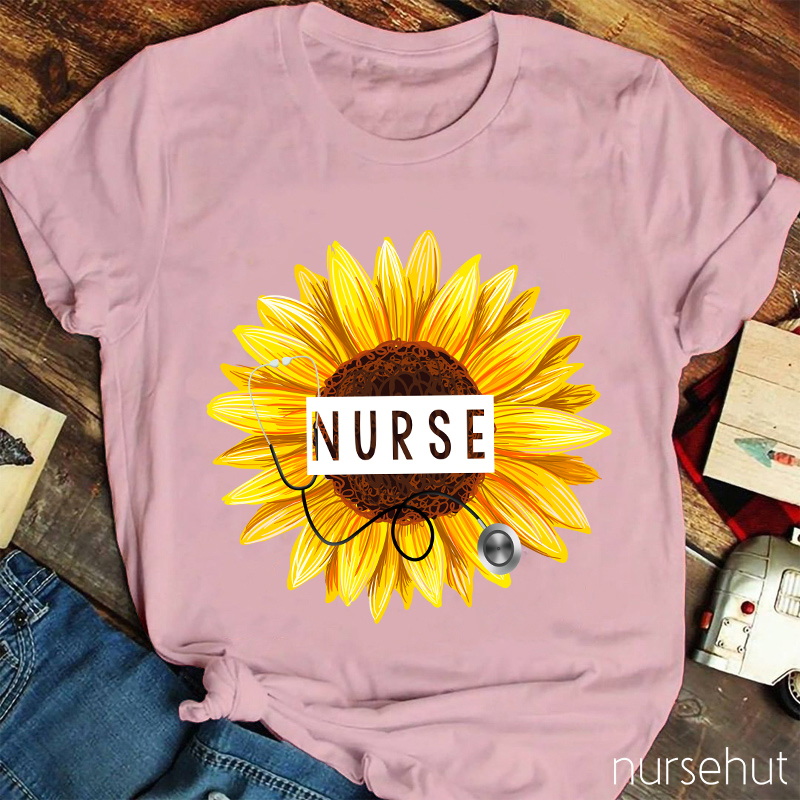 Sunflower And Stethoscope Nurse T-Shirt