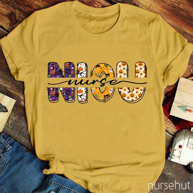 Personalized Happy Halloween Nurse T-Shirt