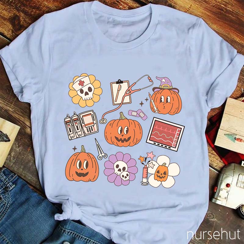Halloween Pumpkins Nurse Life Nurse T-Shirt