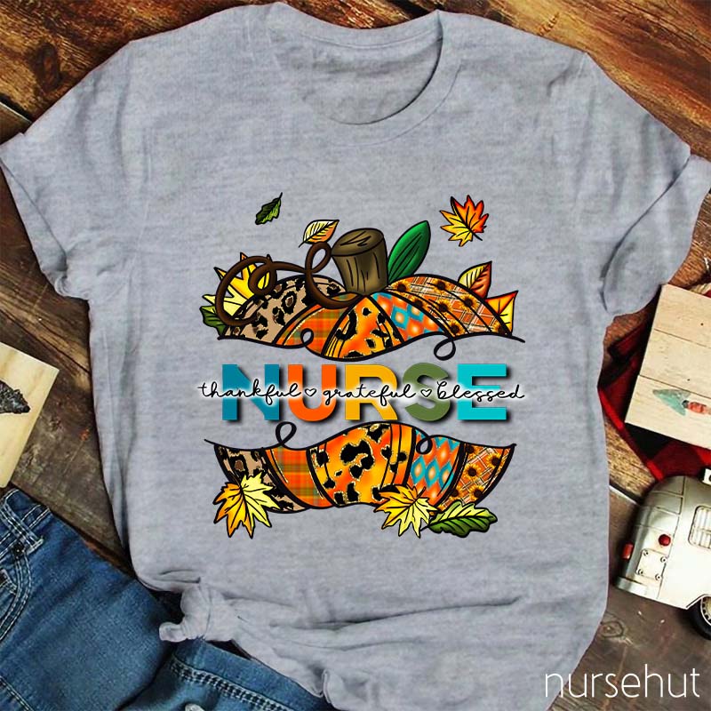 Thankful Grateful Blessed Nurse T-Shirt