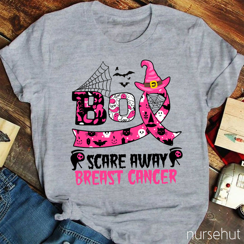 Scare Away Breast Cancer Nurse T-Shirt