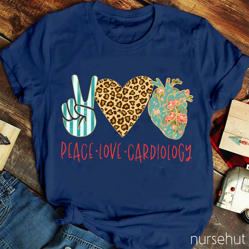 Peace Love Cardiology Nurse T-Shirt