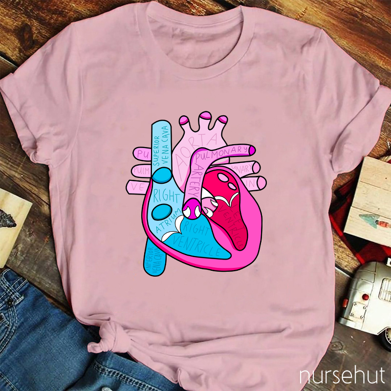 Cardiology Anatomy Of Heart Nurse T-Shirt