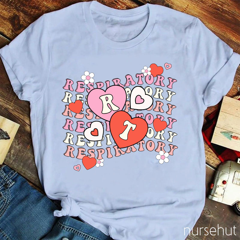 RT Respiratory Valentine Nurse T-Shirt