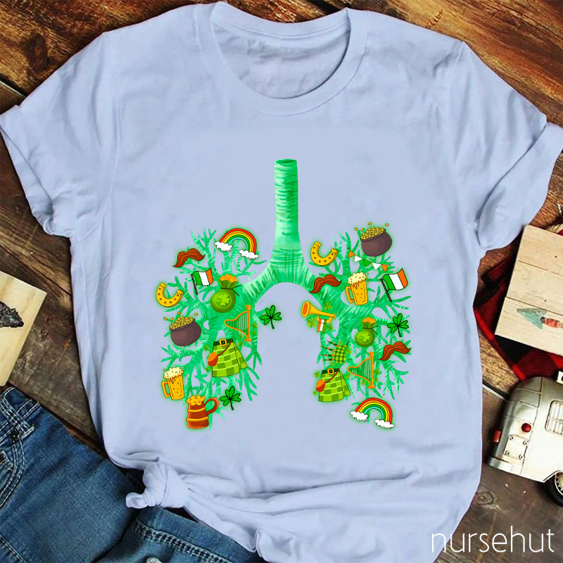 St. Patrick's Day Lung Tree Nurse T-Shirt