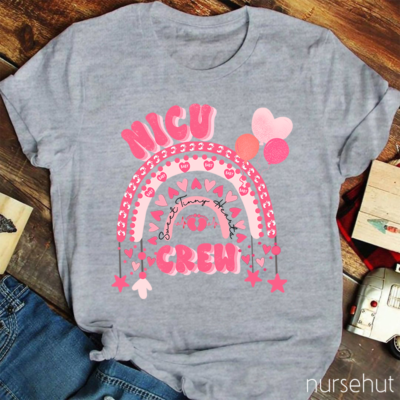 NICU Crew Sweet Tiny Hearts Nurse T-Shirt