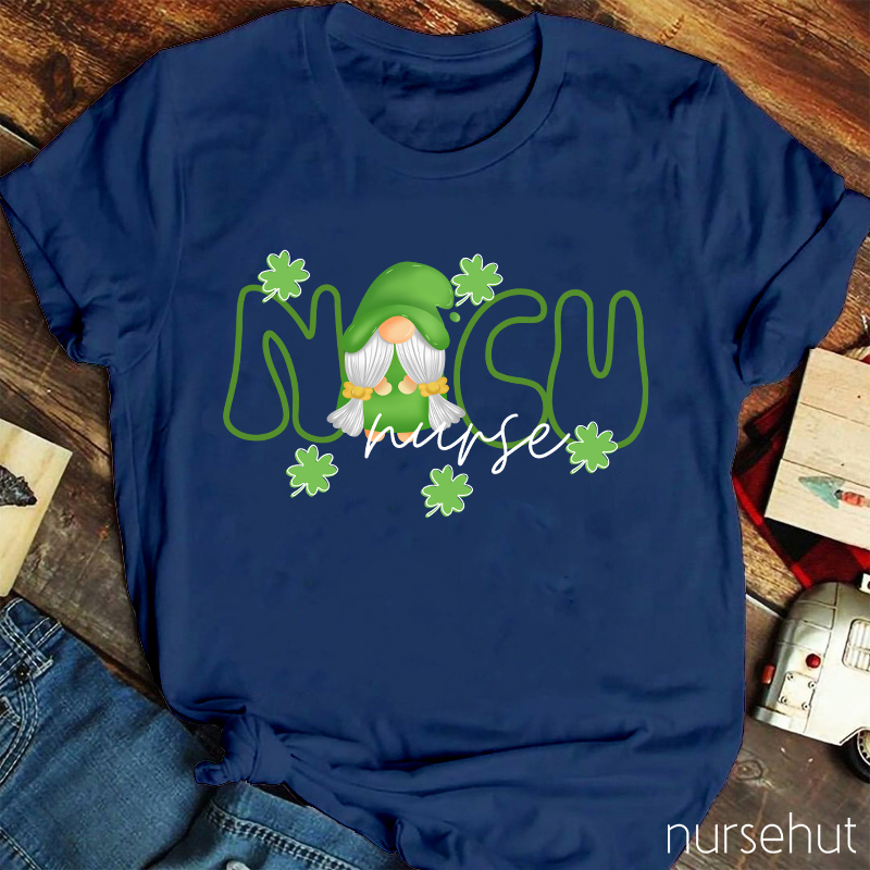 NICU Clover Gnome Nurse T-Shirt
