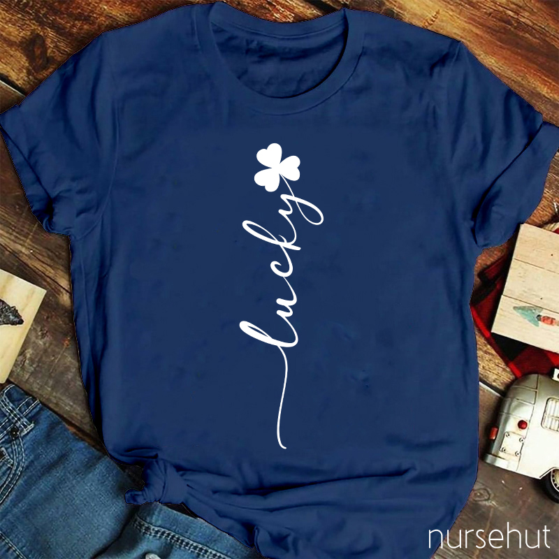 Clover Flower Lucky Stem Nurse T-Shirt
