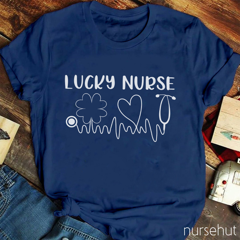 Lucky Nurse Line Drawing Nurse T-Shirt