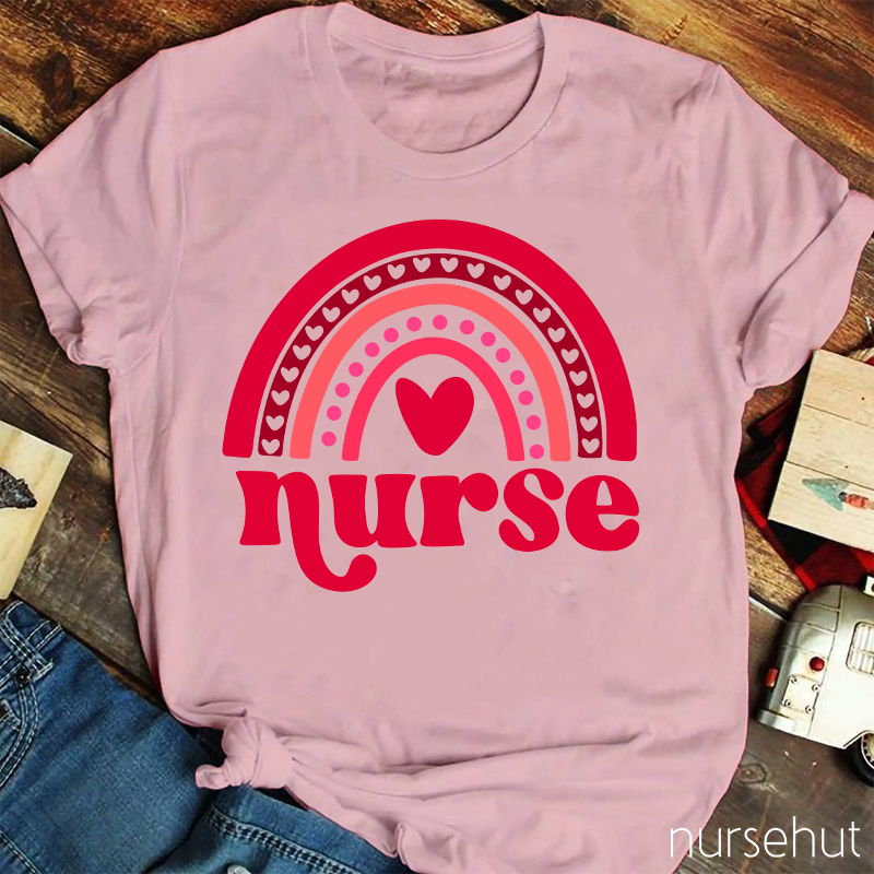 Red Rainbow Nurse T-Shirt