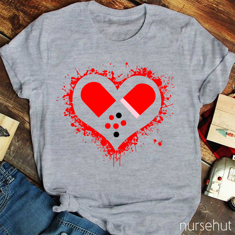 Pharmacist Red Heart Nurse T-Shirt