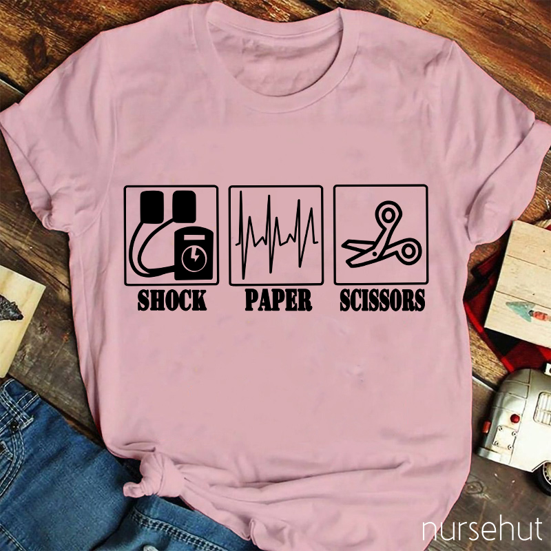 Shock Paper Scissors Nurse T-Shirt