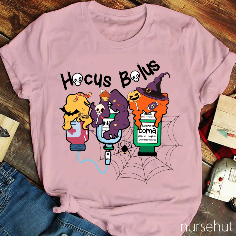 Hocus Bolus Halloween Nurse T-Shirt