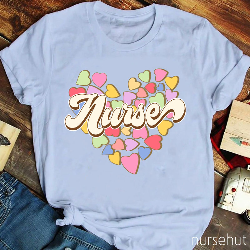 Hearts Pills Valentine Nurse T-Shirt