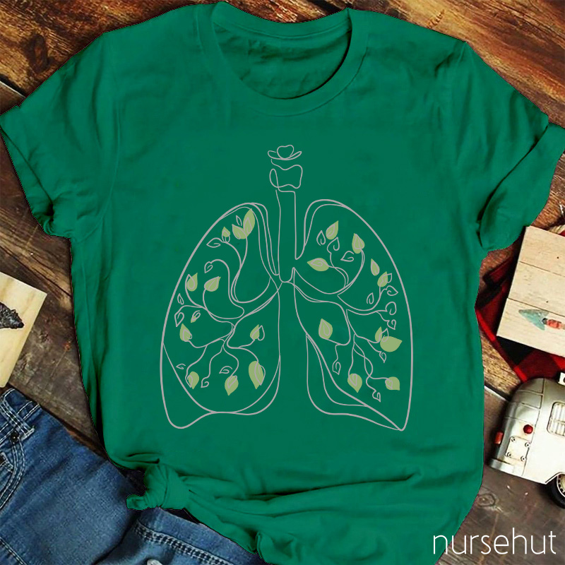 The Lung With Tree Branches Leaves Nurse T-Shirt