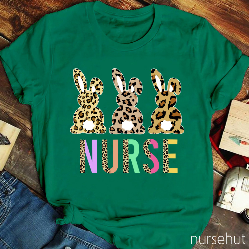 Leopard Bunnies Nurse T-Shirt