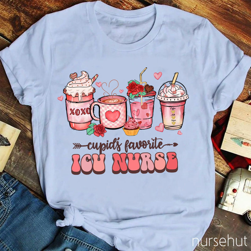 Personalized Cupid's Favorite ICU Nurse T-Shirt