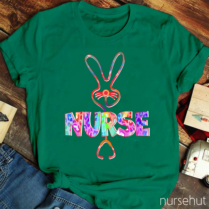 Bunny Nurse Hoppy Vibes Nurse T-Shirt