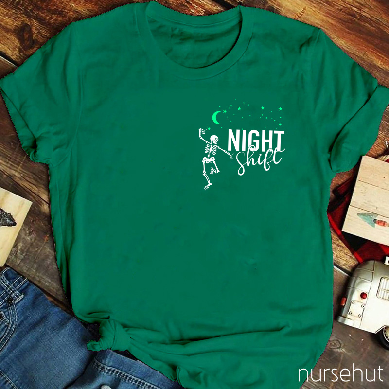 Night Shift The Dancing Skeleton Nurse T-Shirt