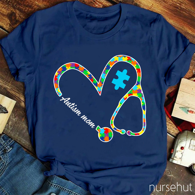 Color Puzzle Stethoscope Nurse T-Shirt