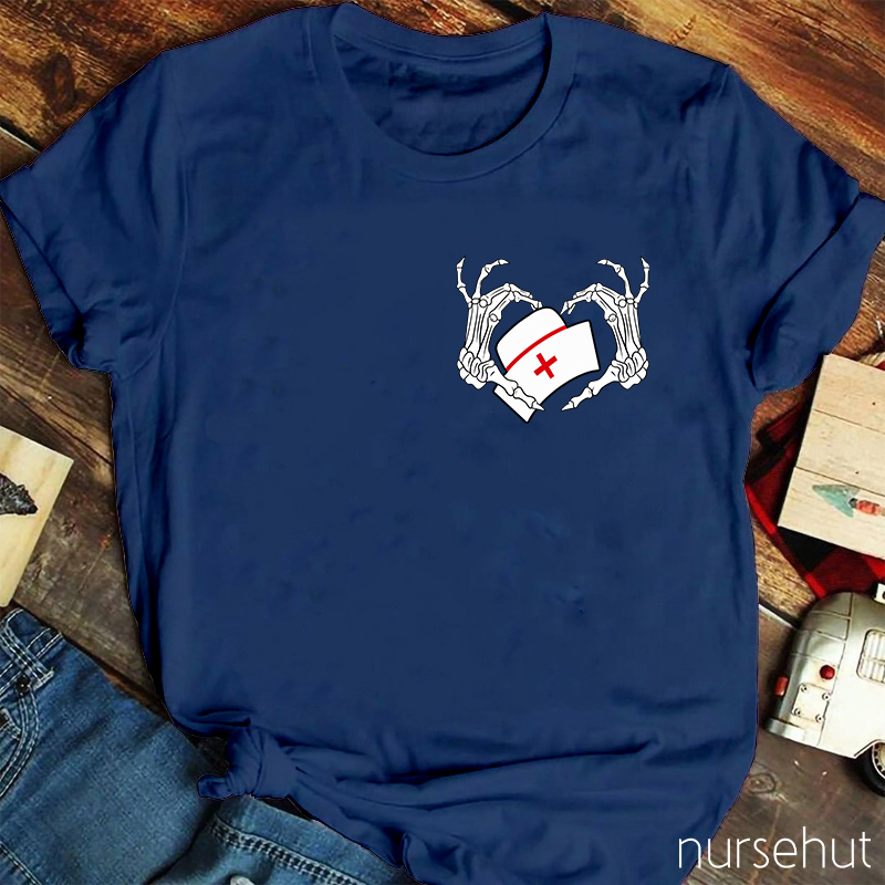 Skeleton Finger Nurse T-Shirt