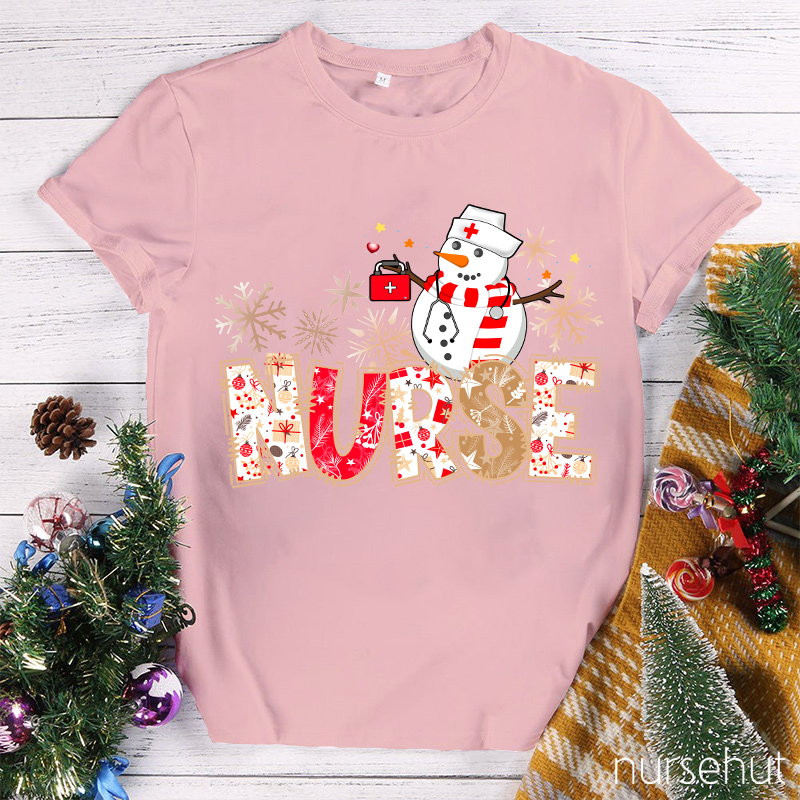 Snowman Nurse On Position Nurse T-Shirt