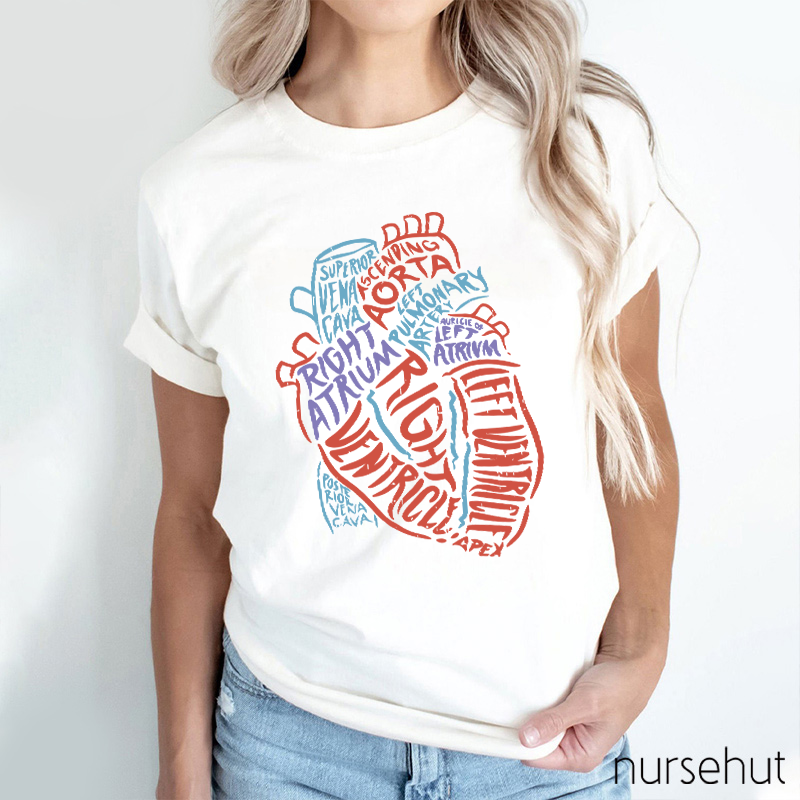 Heart Anatomy Biology Aorta Heartbeat Nurse T-Shirt