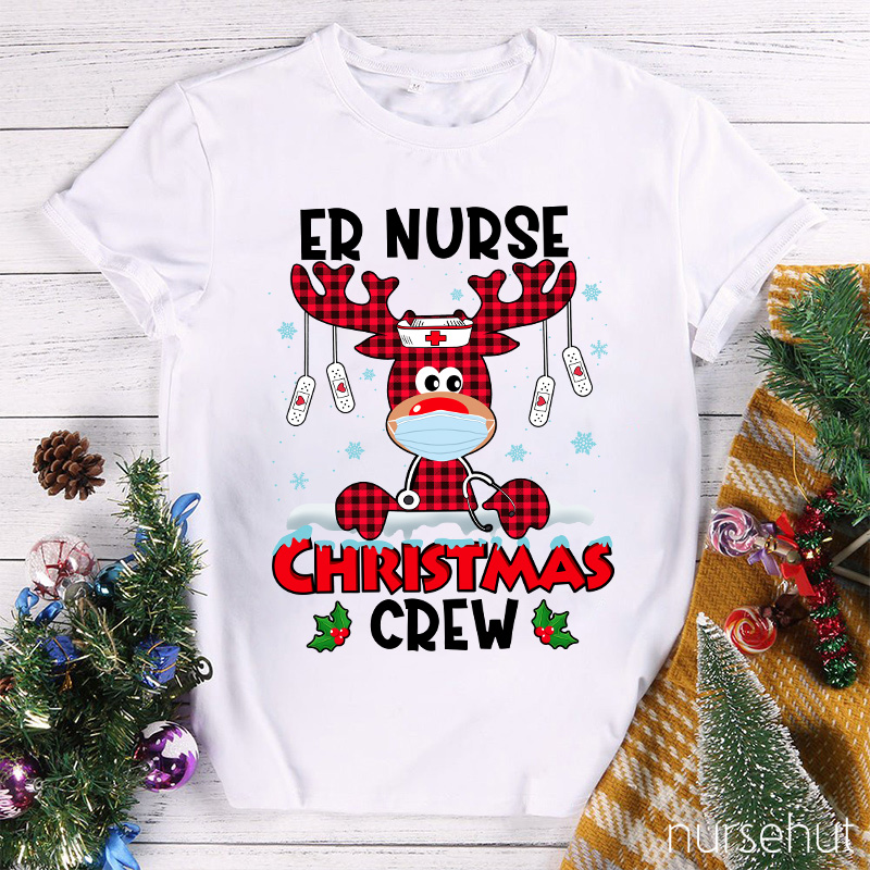 ER Christmas Nurse Crew Reindeer T-Shirt