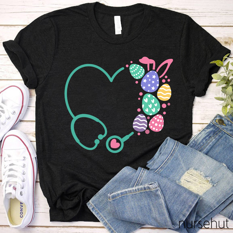 Stethoscope Easter Egg Nurse T-Shirt