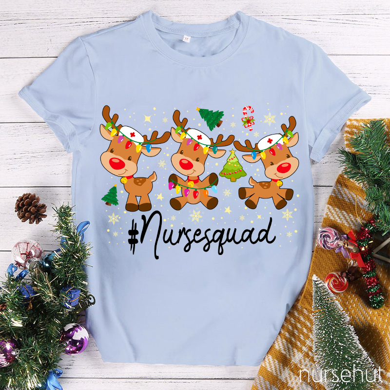 Christmas Elk Nurse Squad Nurse T-Shirt