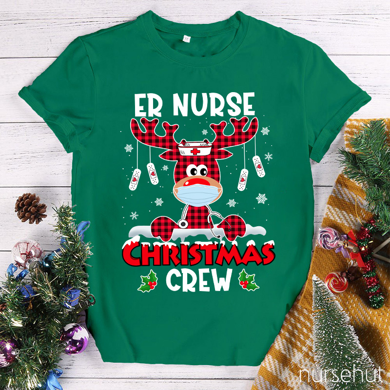 ER Christmas Nurse Crew Reindeer T-Shirt