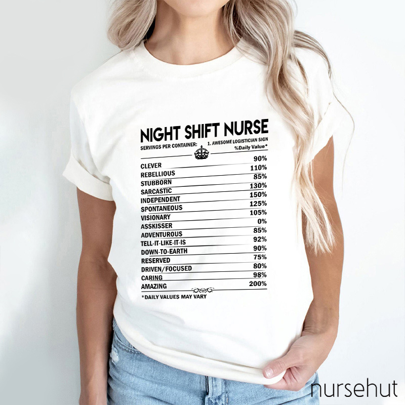 Night Shift Nurse's Daily Value Nurse T-Shirt