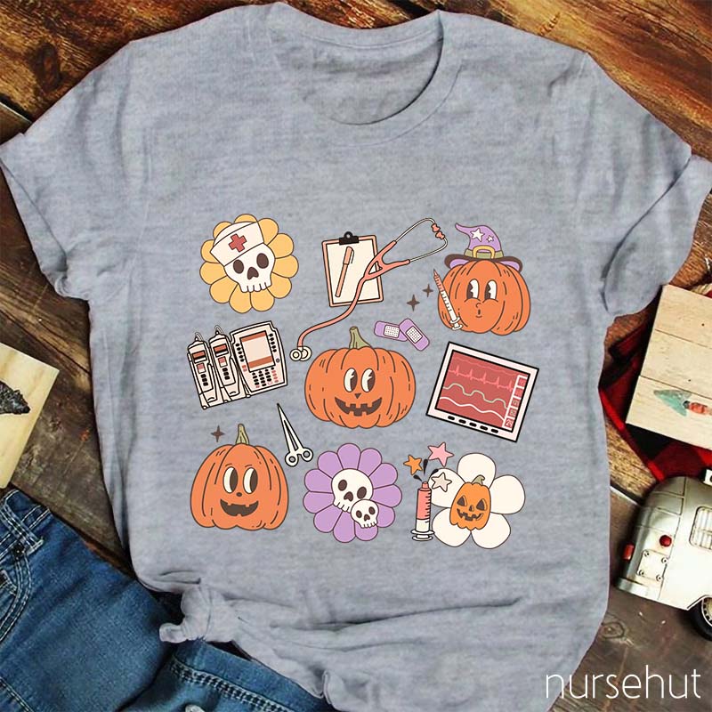 Halloween Pumpkins Nurse Life Nurse T-Shirt