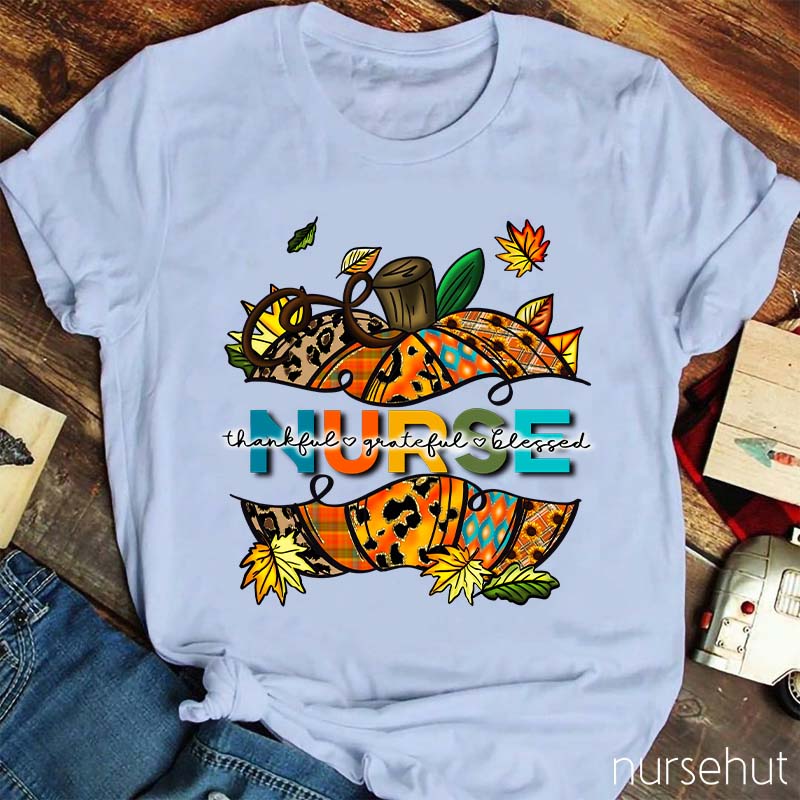 Thankful Grateful Blessed Nurse T-Shirt