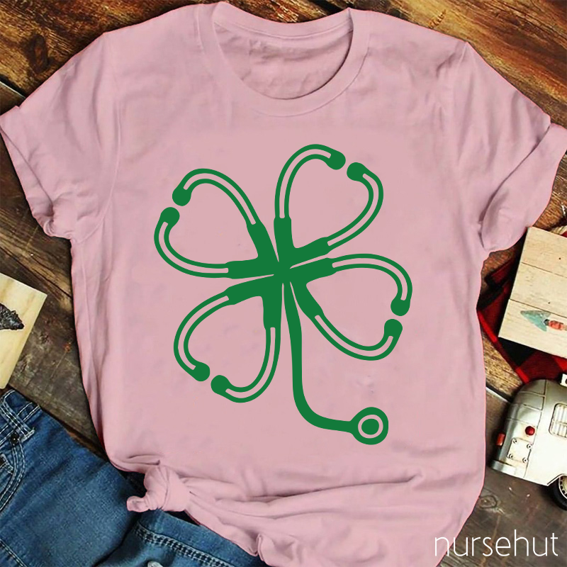Clover Stethoscope Nurse T-Shirt