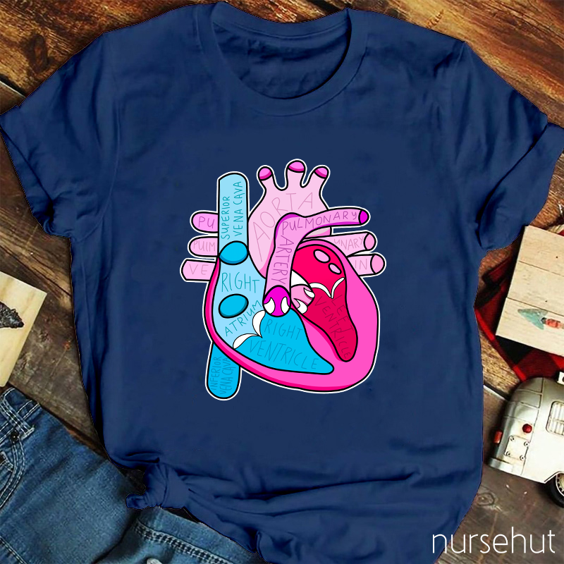 Cardiology Anatomy Of Heart Nurse T-Shirt