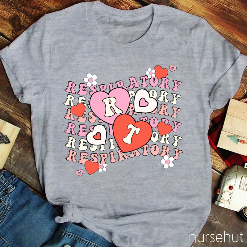 RT Respiratory Valentine Nurse T-Shirt