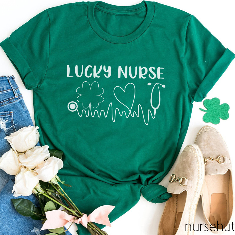 Lucky Nurse Line Drawing Nurse T-Shirt