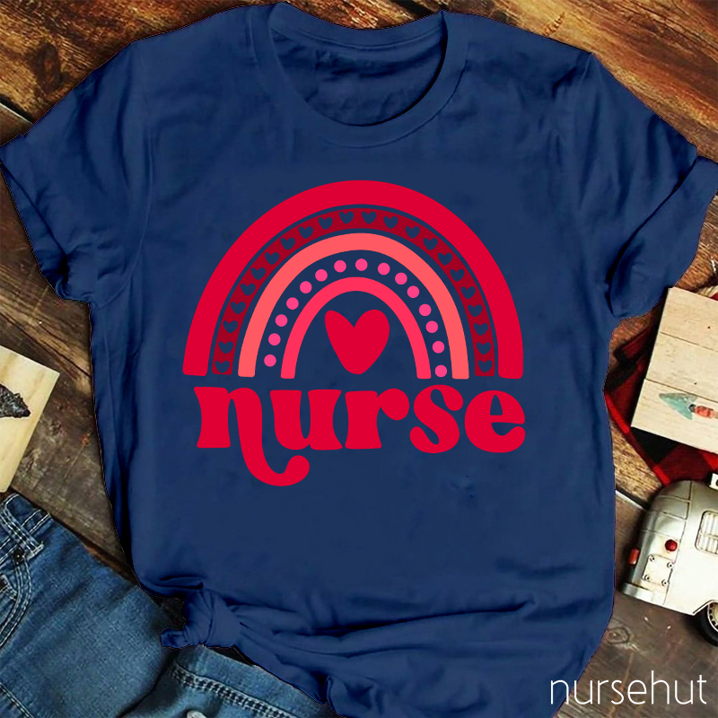 Red Rainbow Nurse T-Shirt