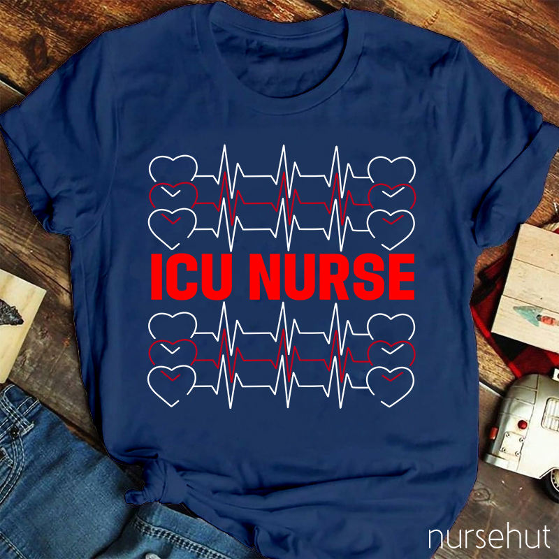 Heart Popping ICU Nurse T-Shirt