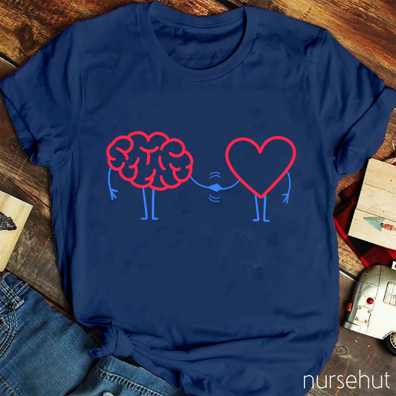 Brain Heart Love Nurse T-Shirt