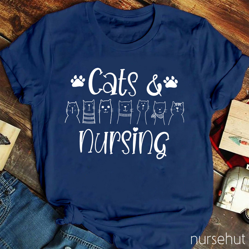 Cats And Nursing Nurse T-Shirt