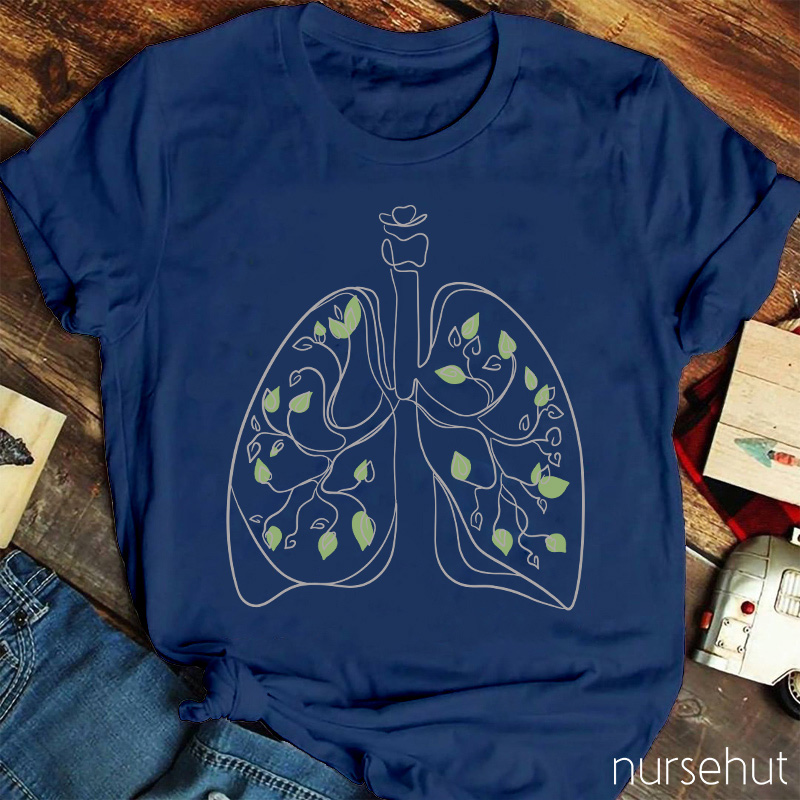 The Lung With Tree Branches Leaves Nurse T-Shirt