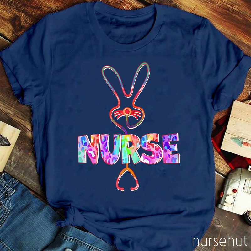 Bunny Nurse Hoppy Vibes Nurse T-Shirt