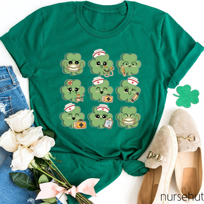 Cute Shamrock Nurse T-Shirt