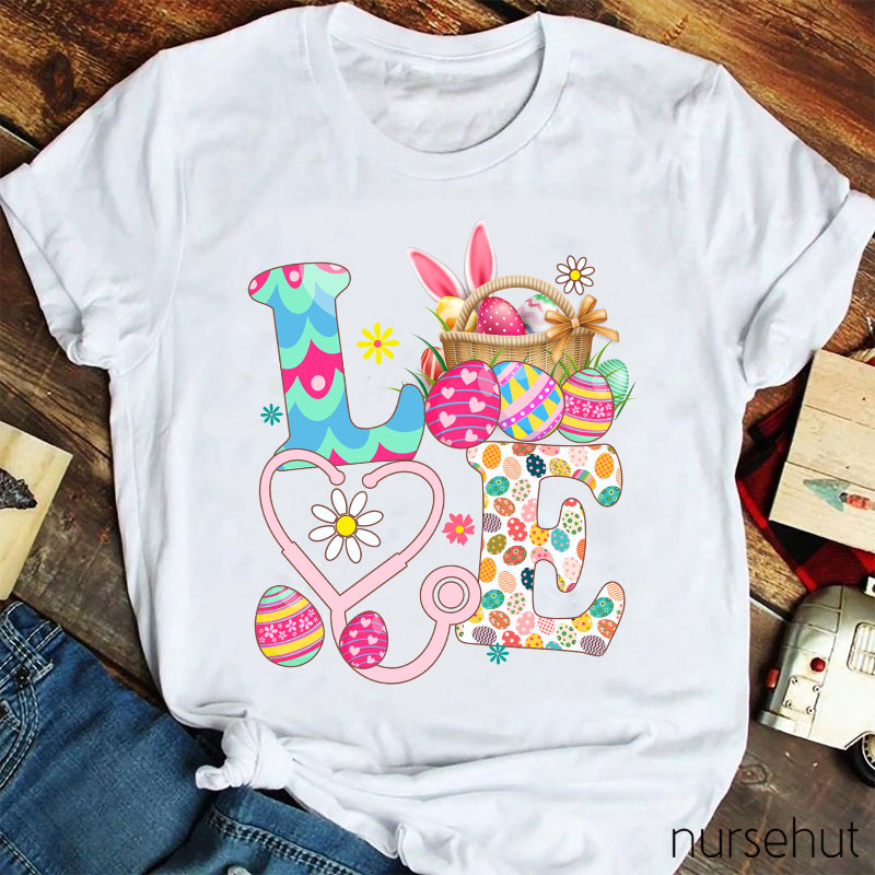 Love Rich Pattern Nurse T-Shirt