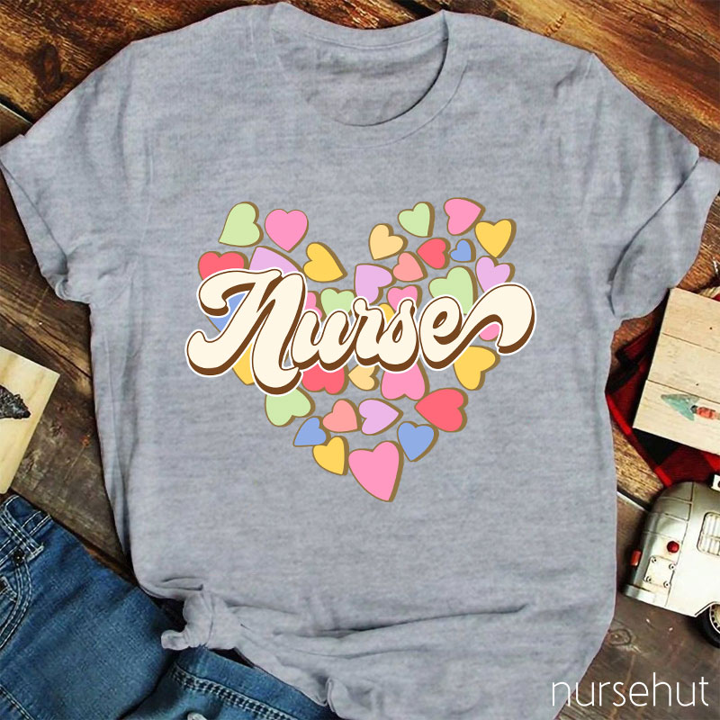 Hearts Pills Valentine Nurse T-Shirt